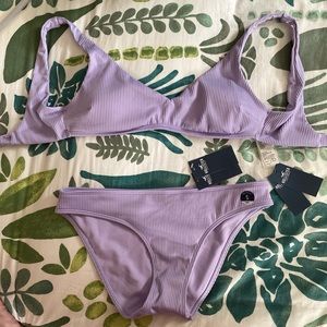 Hollister lavender ridged bikini size small